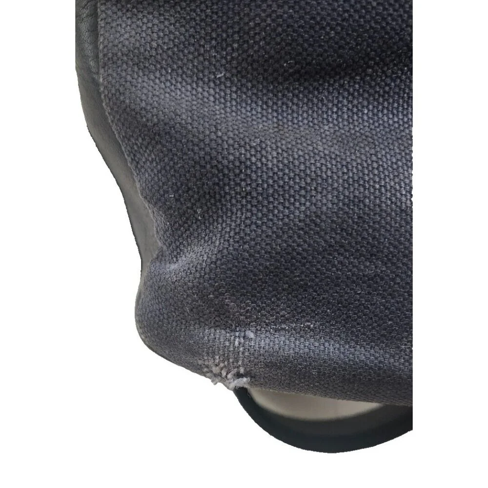 M0851 Leather & Canvas Backpack Black/ Blue